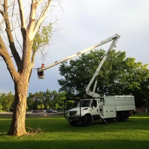 Tree Removal With Bucket Truck
